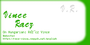 vince racz business card